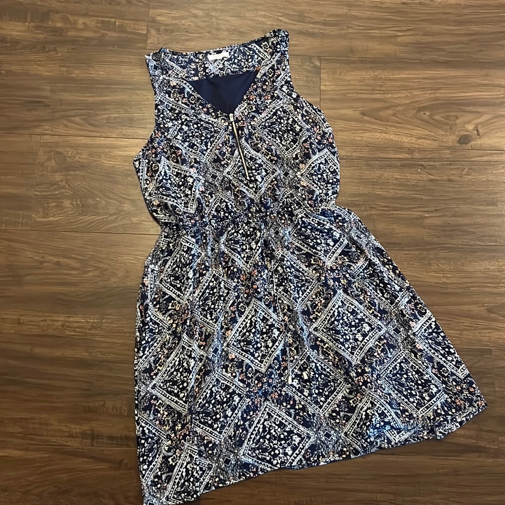 Maurices Blue and White Patterned Dress
